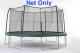Trampoline Replacement Net for 14ft Round - 6 Angled Poles and short poles at the top of each cap built into the netting, only for JumpKing - Net and Rope