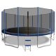16ft Super Trampoline with 12 poles, 108 Springs, with Net and Ladder